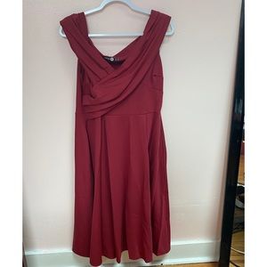 Boohoo Off the Shoulder Swing Dress